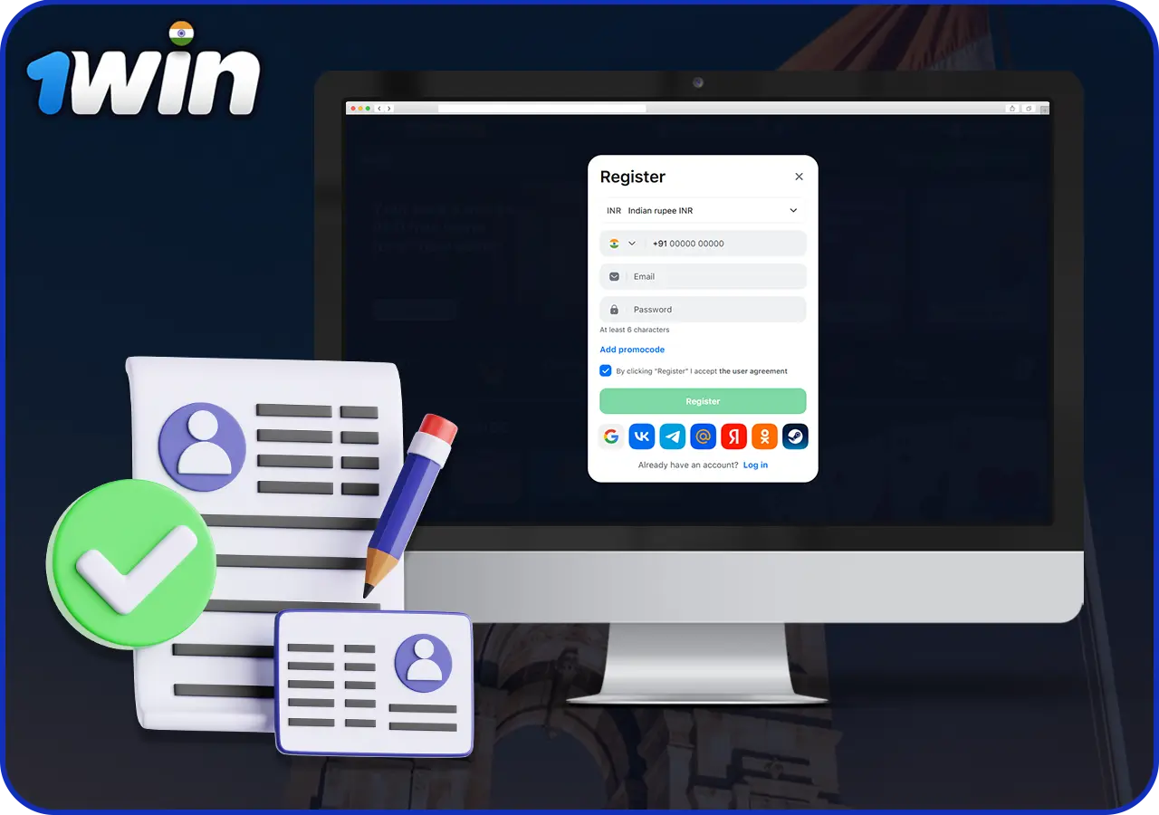 Information on how to register on 1win India